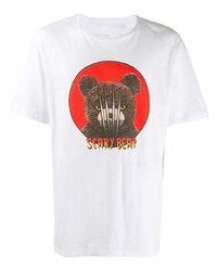 weißes bedrucktes T-Shirt mit einem Rundhalsausschnitt von Neil Barrett