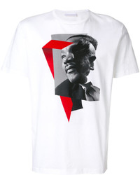weißes bedrucktes T-Shirt mit einem Rundhalsausschnitt von Neil Barrett
