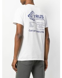 weißes bedrucktes T-Shirt mit einem Rundhalsausschnitt von Call Me 917