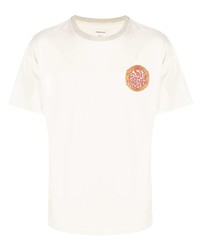 weißes bedrucktes T-Shirt mit einem Rundhalsausschnitt von Nicholas Daley