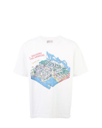 weißes bedrucktes T-Shirt mit einem Rundhalsausschnitt von Nick Fouquet