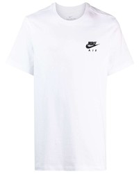 weißes bedrucktes T-Shirt mit einem Rundhalsausschnitt von Nike