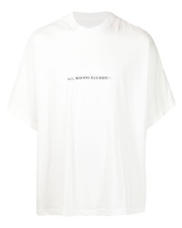 weißes bedrucktes T-Shirt mit einem Rundhalsausschnitt von Niløs