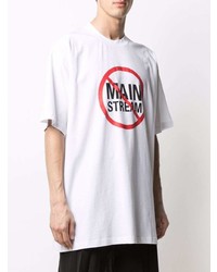 weißes bedrucktes T-Shirt mit einem Rundhalsausschnitt von Vetements