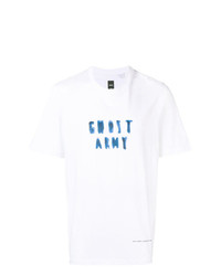 weißes bedrucktes T-Shirt mit einem Rundhalsausschnitt von Oamc