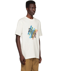 weißes bedrucktes T-Shirt mit einem Rundhalsausschnitt von Ps By Paul Smith