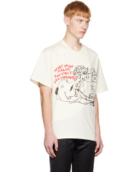 weißes bedrucktes T-Shirt mit einem Rundhalsausschnitt von Charles Jeffrey Loverboy