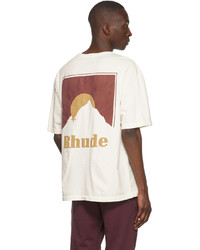 weißes bedrucktes T-Shirt mit einem Rundhalsausschnitt von Rhude