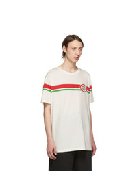 weißes bedrucktes T-Shirt mit einem Rundhalsausschnitt von Gucci