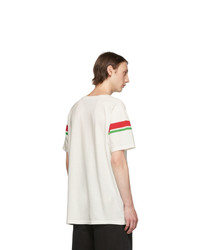 weißes bedrucktes T-Shirt mit einem Rundhalsausschnitt von Gucci