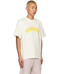 weißes bedrucktes T-Shirt mit einem Rundhalsausschnitt von Fiorucci