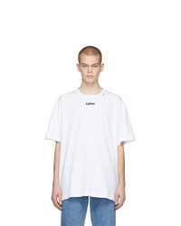 weißes bedrucktes T-Shirt mit einem Rundhalsausschnitt von Off-White