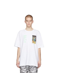 weißes bedrucktes T-Shirt mit einem Rundhalsausschnitt von Off-White