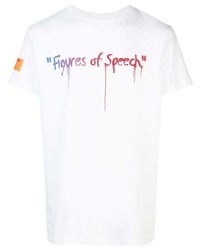weißes bedrucktes T-Shirt mit einem Rundhalsausschnitt von Off-White
