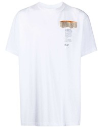 weißes bedrucktes T-Shirt mit einem Rundhalsausschnitt von Off-White