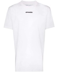 weißes bedrucktes T-Shirt mit einem Rundhalsausschnitt von Off-White