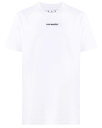 weißes bedrucktes T-Shirt mit einem Rundhalsausschnitt von Off-White