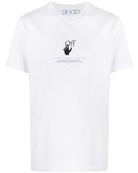 weißes bedrucktes T-Shirt mit einem Rundhalsausschnitt von Off-White