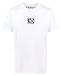 weißes bedrucktes T-Shirt mit einem Rundhalsausschnitt von Off-White