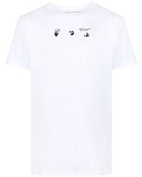 weißes bedrucktes T-Shirt mit einem Rundhalsausschnitt von Off-White