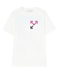 weißes bedrucktes T-Shirt mit einem Rundhalsausschnitt von Off-White