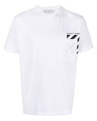 weißes bedrucktes T-Shirt mit einem Rundhalsausschnitt von Off-White