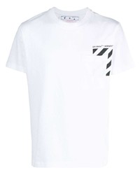 weißes bedrucktes T-Shirt mit einem Rundhalsausschnitt von Off-White