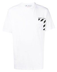 weißes bedrucktes T-Shirt mit einem Rundhalsausschnitt von Off-White