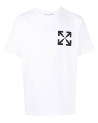 weißes bedrucktes T-Shirt mit einem Rundhalsausschnitt von Off-White