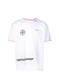 weißes bedrucktes T-Shirt mit einem Rundhalsausschnitt von Off-White