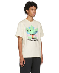 weißes bedrucktes T-Shirt mit einem Rundhalsausschnitt von adidas Originals