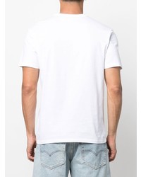 weißes bedrucktes T-Shirt mit einem Rundhalsausschnitt von MAISON KITSUNÉ