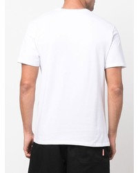 weißes bedrucktes T-Shirt mit einem Rundhalsausschnitt von MAISON KITSUNÉ