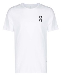 weißes bedrucktes T-Shirt mit einem Rundhalsausschnitt von ON Running