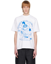 weißes bedrucktes T-Shirt mit einem Rundhalsausschnitt von Online Ceramics