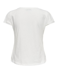 weißes bedrucktes T-Shirt mit einem Rundhalsausschnitt von Only