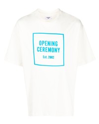 weißes bedrucktes T-Shirt mit einem Rundhalsausschnitt von Opening Ceremony