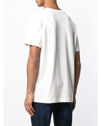 weißes bedrucktes T-Shirt mit einem Rundhalsausschnitt von Closed