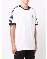 weißes bedrucktes T-Shirt mit einem Rundhalsausschnitt von adidas