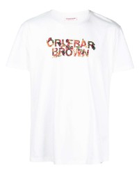 weißes bedrucktes T-Shirt mit einem Rundhalsausschnitt von Orlebar Brown