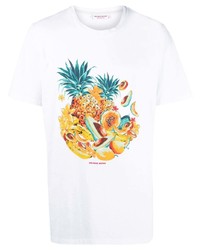 weißes bedrucktes T-Shirt mit einem Rundhalsausschnitt von Orlebar Brown