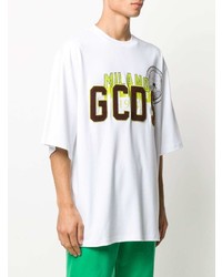 weißes bedrucktes T-Shirt mit einem Rundhalsausschnitt von Gcds