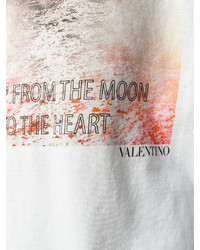 weißes bedrucktes T-Shirt mit einem Rundhalsausschnitt von Valentino