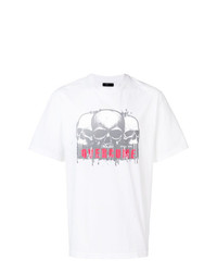 weißes bedrucktes T-Shirt mit einem Rundhalsausschnitt von Overcome