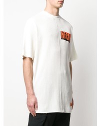 weißes bedrucktes T-Shirt mit einem Rundhalsausschnitt von Heron Preston