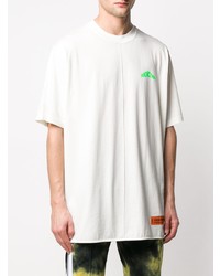 weißes bedrucktes T-Shirt mit einem Rundhalsausschnitt von Heron Preston