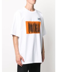 weißes bedrucktes T-Shirt mit einem Rundhalsausschnitt von Heron Preston