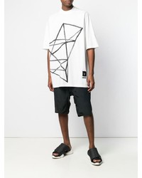 weißes bedrucktes T-Shirt mit einem Rundhalsausschnitt von Rick Owens DRKSHDW