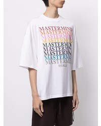 weißes bedrucktes T-Shirt mit einem Rundhalsausschnitt von Mastermind World