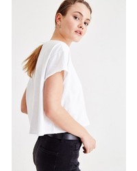 weißes bedrucktes T-Shirt mit einem Rundhalsausschnitt von OXXO